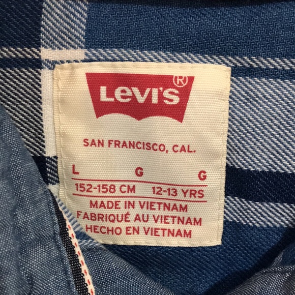 Levi’s plaid long sleeve button down shirt size Large boys - Picture 5 of 10